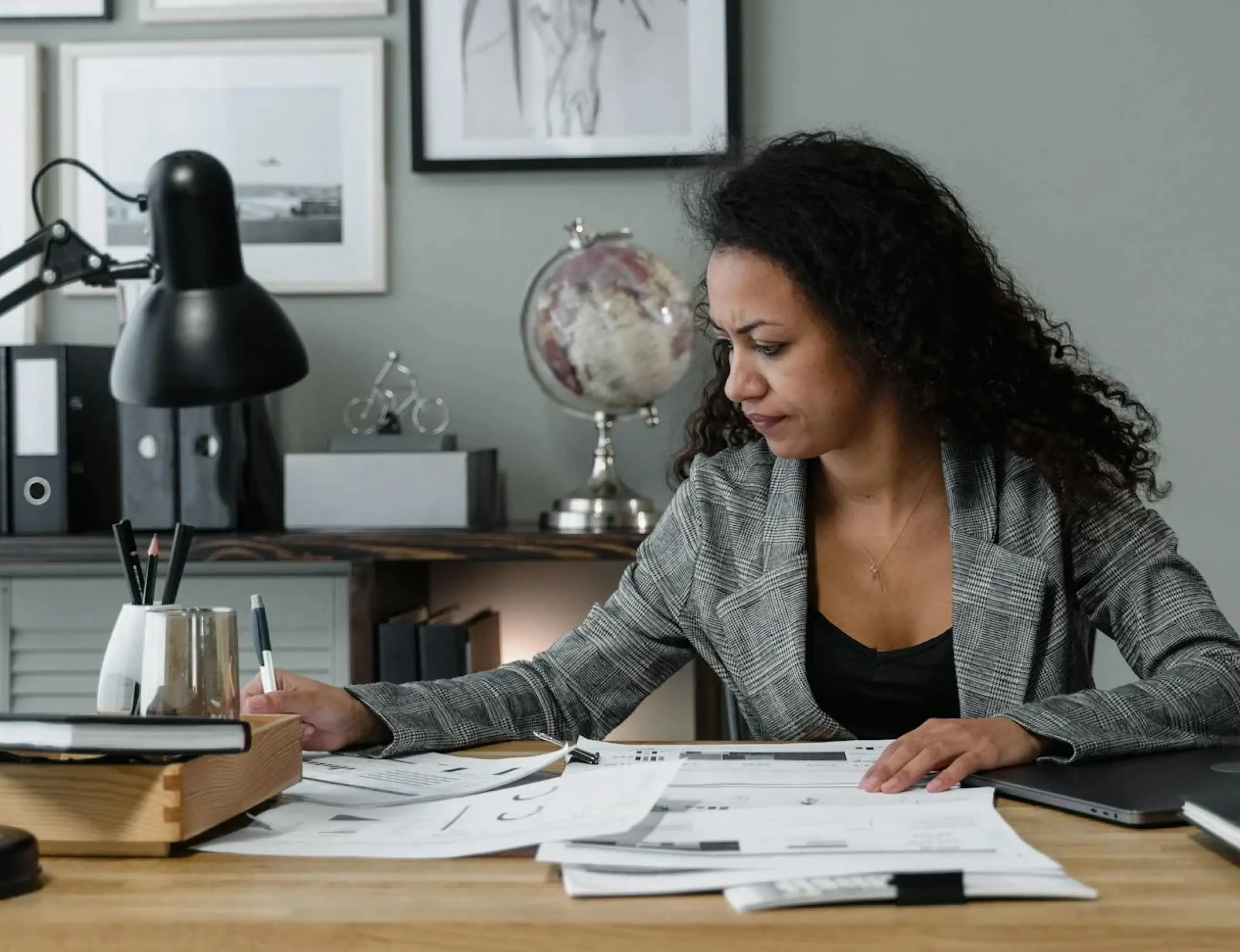 Woman doing office work
